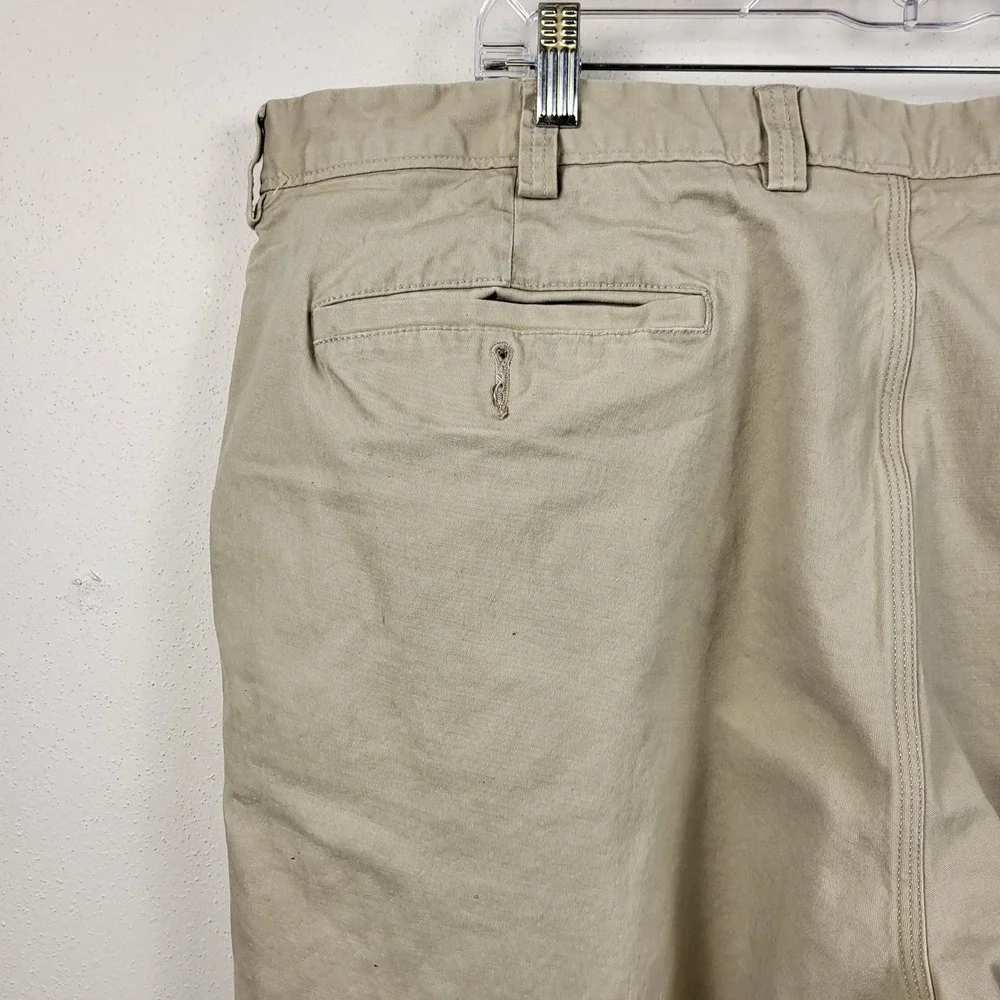 Duluth Trading Ballroom Flex Utility Work Pants Mens 44x32 Tan Straight Leg